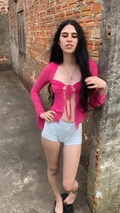 Petite brunette with the biggest cameltoe ever