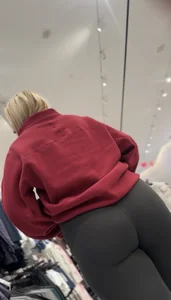 Thick Blonde Lululemon Pawg Employee with a fat cameltoe
