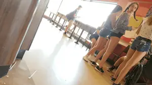 Candid teens in denim shorts 2