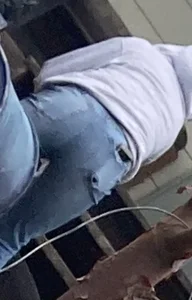 Skinny Candid Ass in Tight Blue Jeans Creepshot