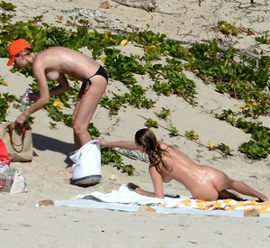 Nude beach and topless girls