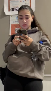 Pretty Arab College Girl’s Red Panties Are Showing Through Her Leggings