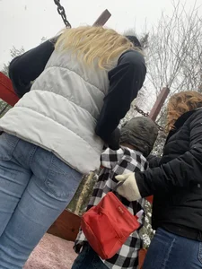 Street candid booties in jeans