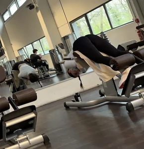 Very Hot GYM Girl with Huge Tits and big Ass looking into Camera
