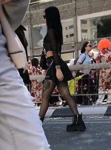 Carnival girls wearing pantyhose, spandex shorts, stockings, skirts and other outfits