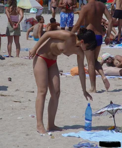 Beach voyeur girls in bikinis, thongs and topless