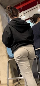 More Shots Of The Somewhat Jiggly College Girl In Loose Grey Sweats