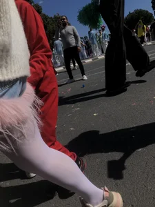 Carnival girls wearing pantyhose, spandex shorts, stockings, skirts and other outfits