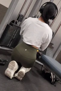 Fit and sexy asian babe tight ass at the gym pt.2