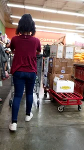 Latina tight jeans shopping