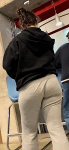 More Shots Of The Somewhat Jiggly College Girl In Loose Grey Sweats