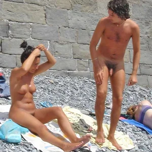 Nude beach and topless girls