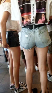 Teens in shorts shorts…tiny butt cheeks