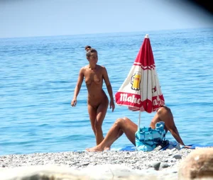 Nude beach and topless girls