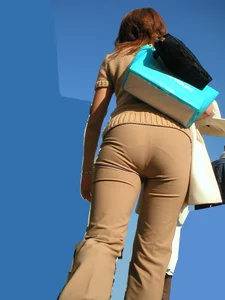 Nice Ass in Tight Pants on the City Street Candid Photo