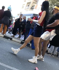 Carnival girls wearing pantyhose, spandex shorts, stockings, skirts and other outfits
