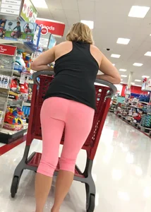 Milf at Target in pink leggings