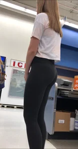 Cute Girl in Yoga Pants, Perfect Long Legs And Firm Little Ass