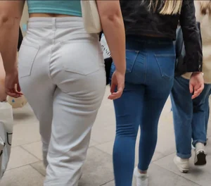 PAWG in white jeans, what an ass!