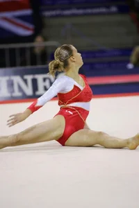 Hot Gymnast Performing Candid with Spread Legs