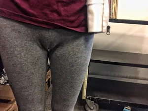 Grey Cameltoe Leggings Hot Closeups