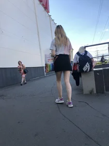 Cute Girl with Hot Legs in a Skirt Street Candid Gallery