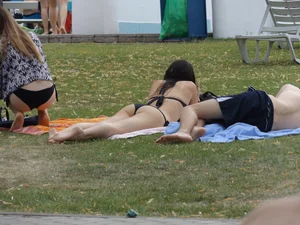 Two candids on swimming pool