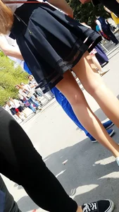 Skinny Legs and a Skirt Street Closeup
