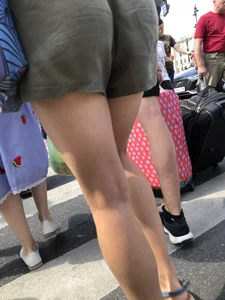 Hot Girl In Shorts Street Crosswalk Creepshots Gallery - Closeups of Her Gorgeous Legs