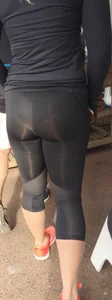 Girl with a nice ass and great vpl in see through leggings