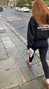 HOT Redhead PAWG black leggings