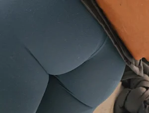 College Athlete with Hot Thigh Gap in Turquoise leggings (GIFS)