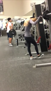 Gym blonde squatting is small butt nice