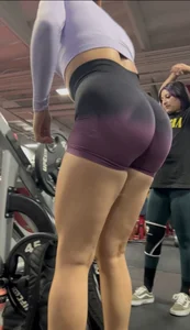 Nutbuster! Latina With Plump Ass In Gym Shorts  Not OC