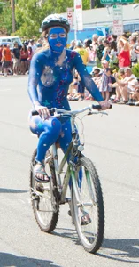 Seattle Fremont Solstice smoking hot nude painted lady with nice pussy and body