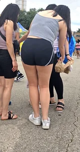 Busty asian with vpl