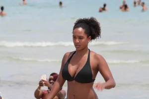Ebony beach and bikini girls