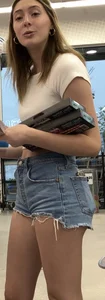 Jean shorts legs and booty 0710