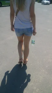 Mini-Shorts and Sexy Legs Street Candid