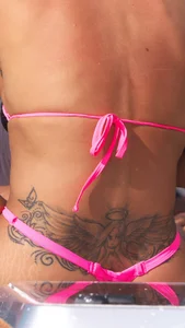 Big booty blonde babes on the beach in little thong bikinis