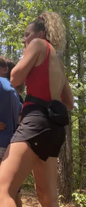 Fantastic fit butt sweat at hiking park