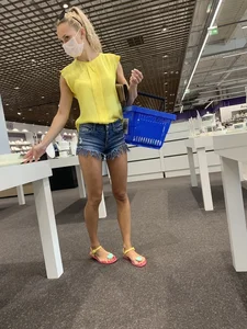 Mother upskirt and daughter showing ass cheeks