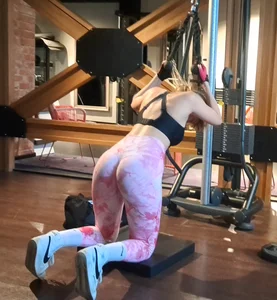 Sexy Gym Girl in Pink Leggings Doggy Style (OC)