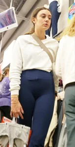 Very Cute Girl with Nice Body in Tight Blue Leggings with VTL