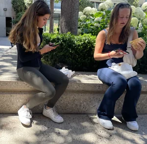 Amazing teens in leggings at the mall