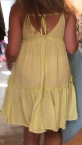 Yellow sun dress see thru thong