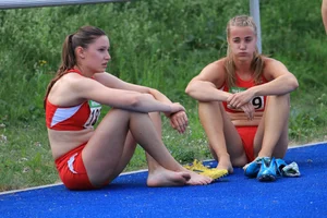 Candid track and field girls