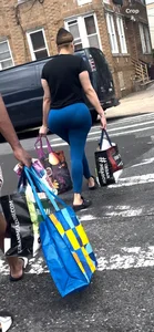 Huge ass bbl latina vpl blue leggings