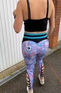 Sexy short haired girlfriend with a nice ass and camel toe in spandex