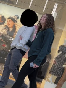 Curly haired babe in alphalete leggings